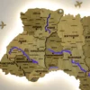 Карта України з підсвіткою річок колір Sand