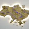 Карта України з підсвіткою річок колір Sand
