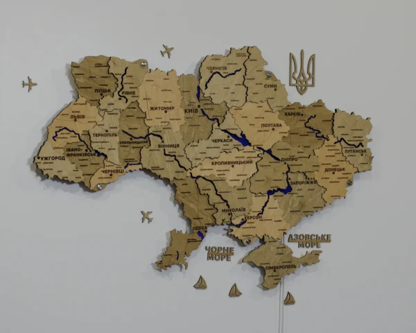 Карта України з підсвіткою річок колір Sand