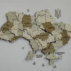 Карта України із дерева з підсвіткою річок та контурів колір Soft