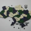 Карта України на стіну з фарбованими річками та підсвіткою по контуру колір Alpine