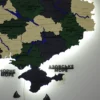 Карта України на стіну з фарбованими річками та підсвіткою по контуру колір Alpine