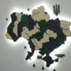Карта України на стіну з фарбованими річками та підсвіткою по контуру колір Alpine