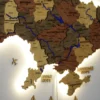 Багатошарова карта України з мальованими річками та підсвіткою по контуру колір Amber
