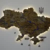 Карта України з фарбованими річками та підсвіткою по контуру колір Dark