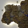 Карта України з фарбованими річками та підсвіткою по контуру колір Dark