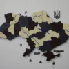 Багатошарова деревʼяна карта України з мальованими річками та підсвіткою колір Grand