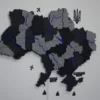 Карта України 3D на стіну з фарбованими річками та підсвіткою по контуру колір Grey