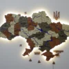 Карта України з LED-підсвіткою та мальованими річками колір Maple