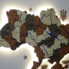 Карта України з LED-підсвіткою та мальованими річками колір Maple