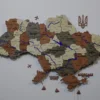 Карта України з LED-підсвіткою та мальованими річками колір Maple