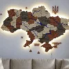 Карта України з LED-підсвіткою та мальованими річками колір Maple