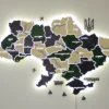 Деревʼяна карта України на акрилі з річками та LED-підсвіткою колір Apline