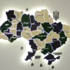 Деревʼяна карта України на акрилі з річками та LED-підсвіткою колір Apline