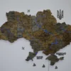 Карта України на акрилі з річками та LED-підсвіткою між областями колір Dark
