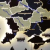 Карта України на акрилі з підсвіткою між областями та фарбованими річками колір Grand