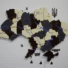 Карта України на акрилі з підсвіткою між областями та фарбованими річками колір Grand