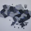 Настінна карта України із дерева на акрилі з мальованими річками та підсвіткою колір Grey