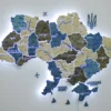 Настінна карта України на акрилі з річками та LED-підсвіткою між областями колір Nord