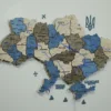 Настінна карта України на акрилі з річками та LED-підсвіткою між областями колір Nord