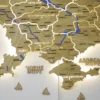 Настінна карта України на акрилі з річками та підсвіткою між областями  колір Oak