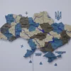 Деревʼяна карта України з фарбованими річками та підсвіткою по контуру колір Nord