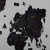 Карта світу із дерева без підсвітки колір Black