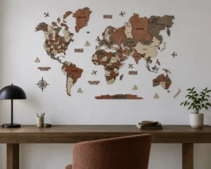Багатошарова карта світу без підсвітки колір Maple