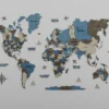 Настінна карта світу 3D із дерева без підсвітки колір Nord