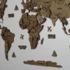 Деревʼяна карта світу 3D на стіну без підсвітки колір Wood
