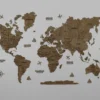 Деревʼяна карта світу 3D на стіну без підсвітки колір Wood