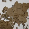 Деревʼяна карта світу 3D на стіну без підсвітки колір Wood