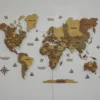 Карта світу 3D на стіну з підсвіткою колір Amber