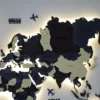Багатошарова деревʼяна карта світу 3D з підсвіткою колір Grand