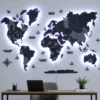 багатошарова мапа світу з LED-підсвіткою колір Grey