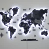 Настінна багатошарова мапа світу з LED-підсвіткою колір Grey