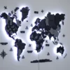 Настінна багатошарова мапа світу з LED-підсвіткою колір Grey