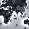 Настінна багатошарова мапа світу з LED-підсвіткою колір Grey