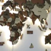 Багатошарова карта світу з LED-підсвіткою колір Maple