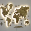 Настінна багатошарова карта світу з підсвіткою колір Oak