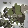 Мапа світу на стіну з підсвіткою колір Olive