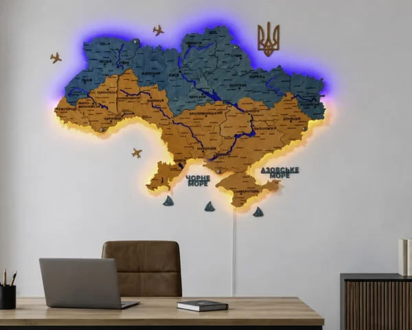 karta-ukrainy-z-pidsvitkoiu-richok-ta-konturiv-flag-01.webp Карта України 3D на стіну з підсвіткою контурів та річок колір Flag
