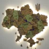 Карта України з мальованими річками та підсвіткою по контуру колір Forest