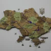 Карта України з мальованими річками та підсвіткою по контуру колір Forest
